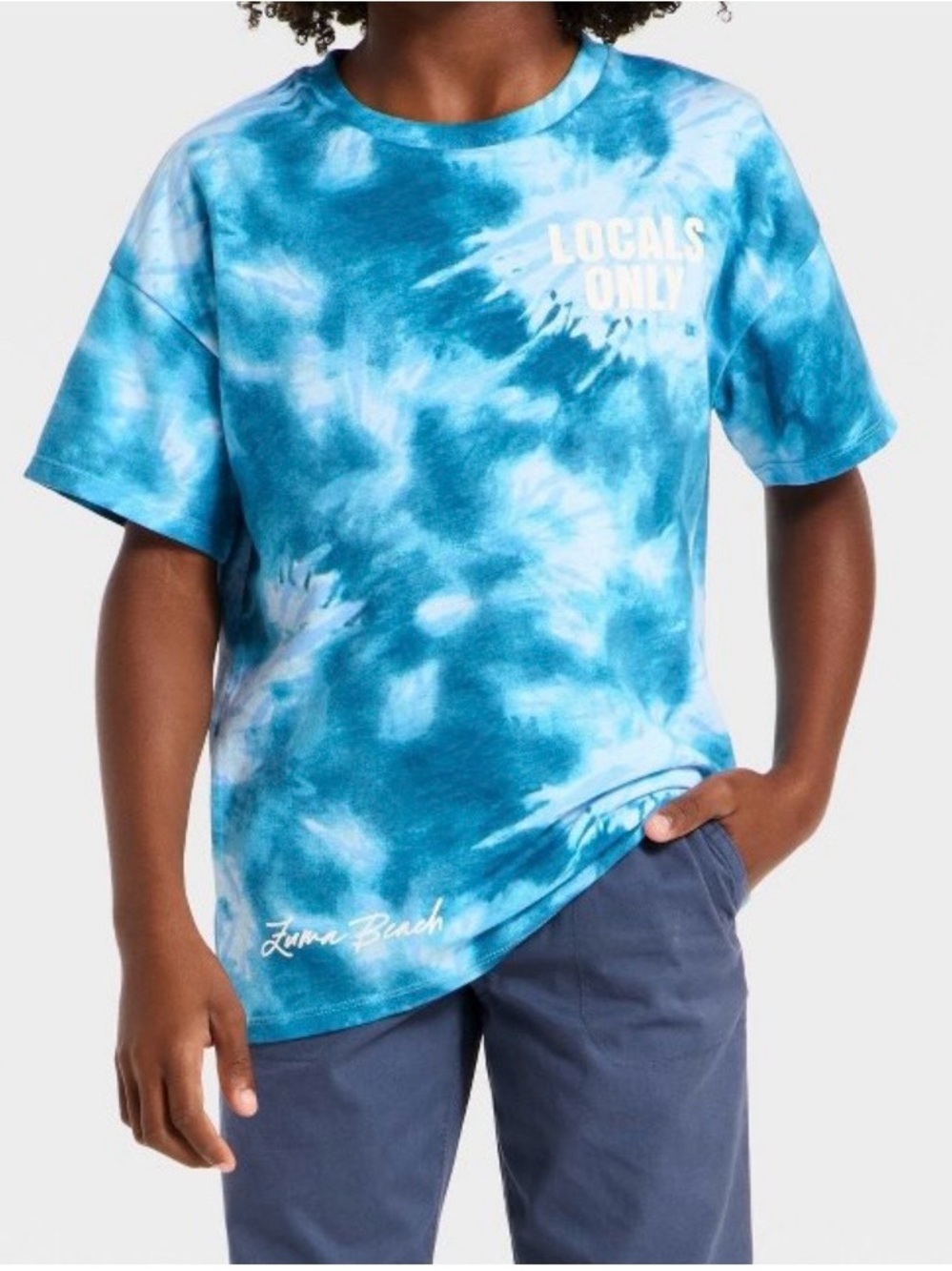 Target Blue Tie-Dye 'Locals Only' Short Sleeve Tee